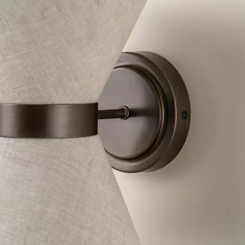 Modern Wrought Iron Wall Sconce With Fabric Shade