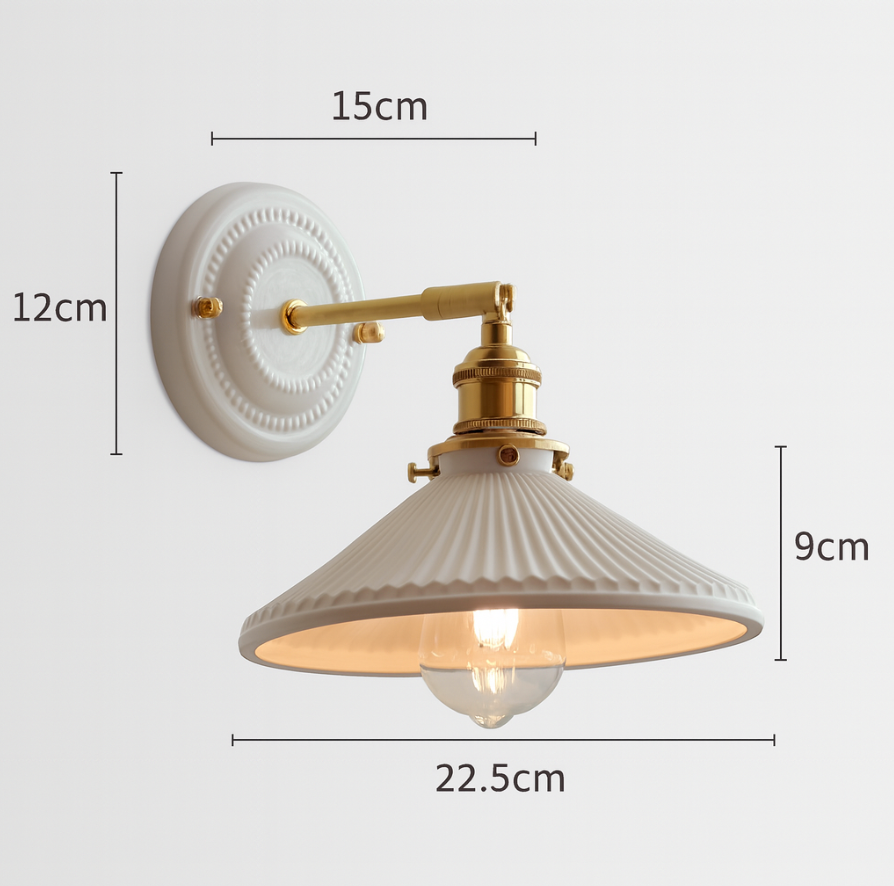 Vintage Ceramic Wall Sconce With Warm LED Glow