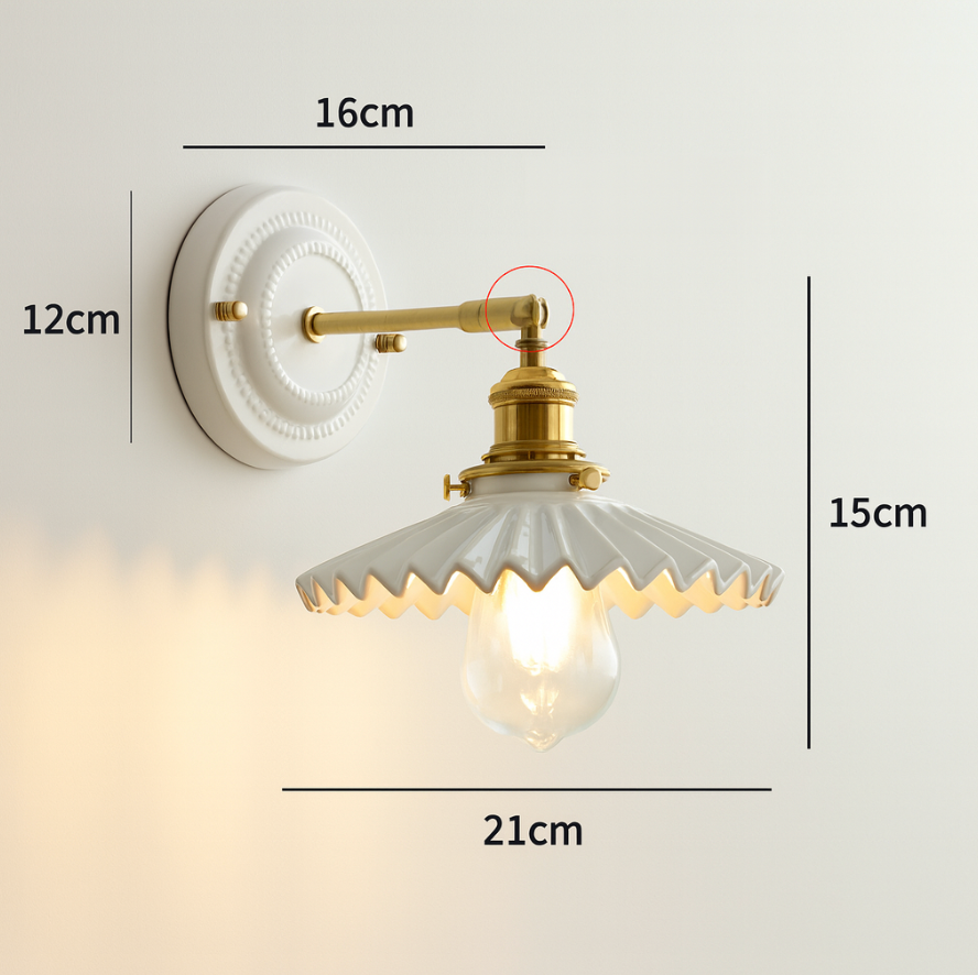 Vintage Ceramic Wall Sconce With Warm LED Glow