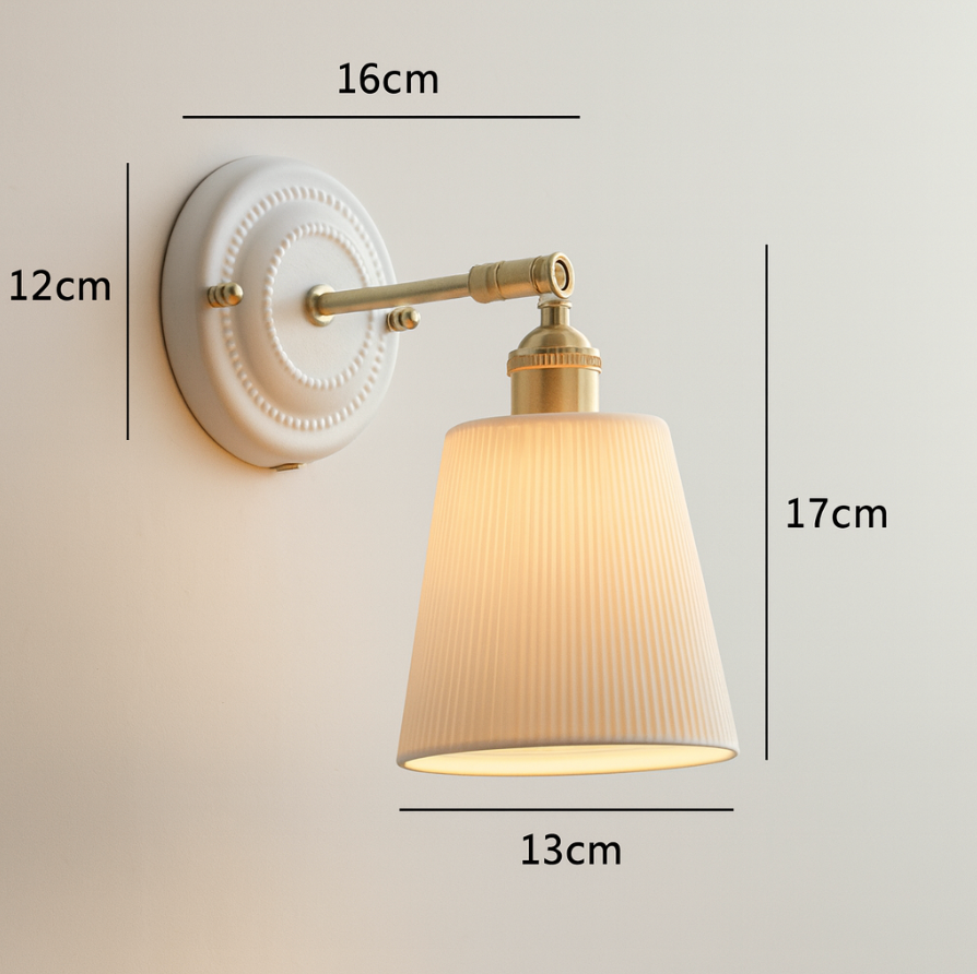Vintage Ceramic Wall Sconce With Warm LED Glow