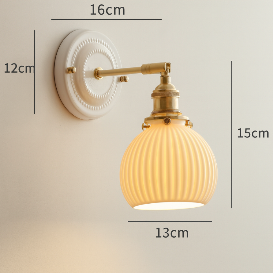 Vintage Ceramic Wall Sconce With Warm LED Glow