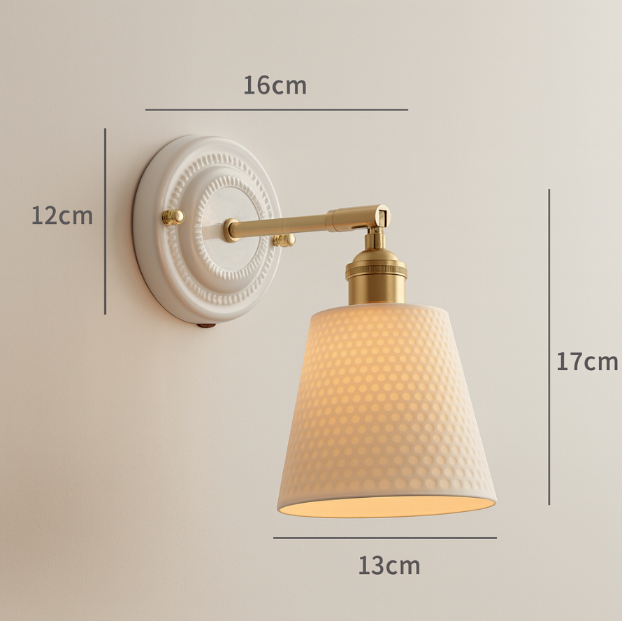 Vintage Ceramic Wall Sconce With Warm LED Glow
