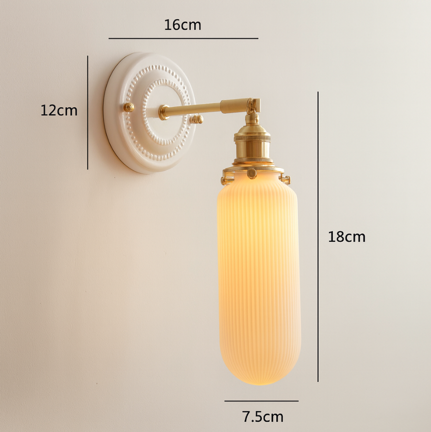 Vintage Ceramic Wall Sconce With Warm LED Glow