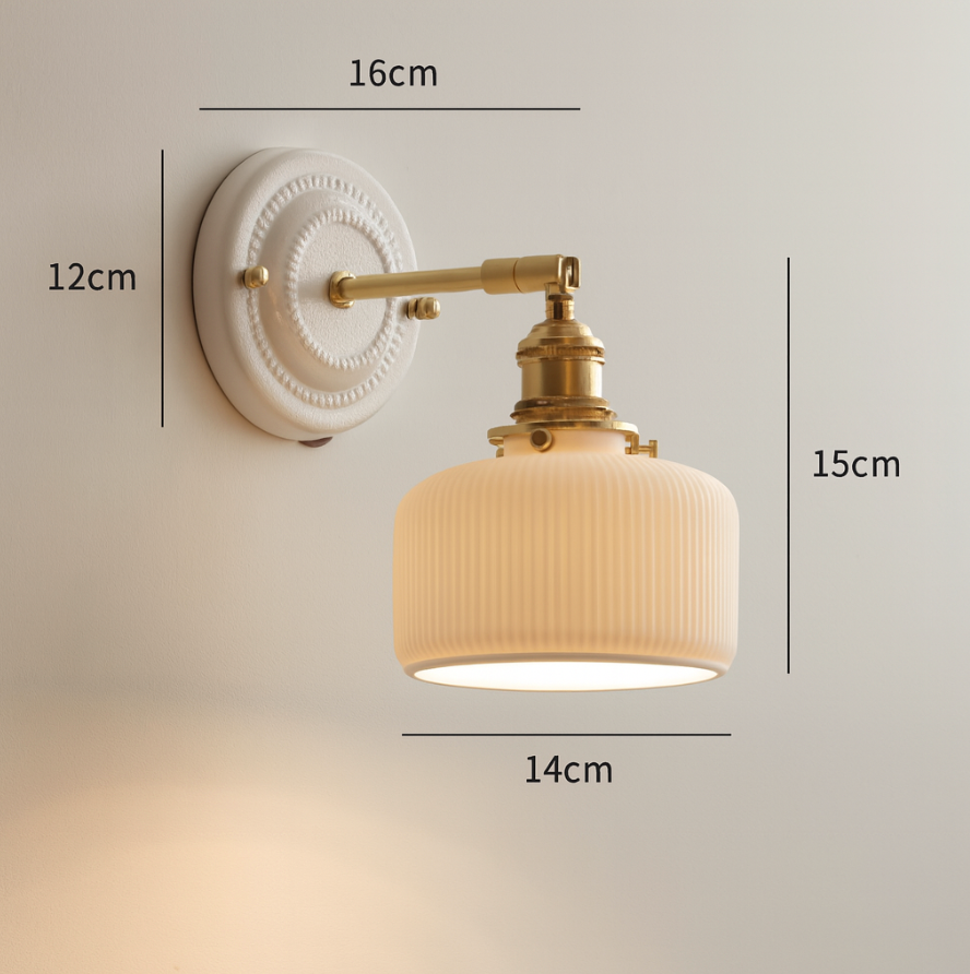 Vintage Ceramic Wall Sconce With Warm LED Glow