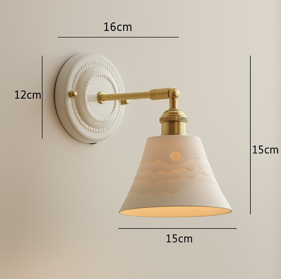 Vintage Ceramic Wall Sconce With Warm LED Glow