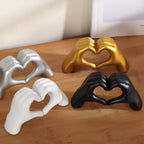 Heart Hands Sculpture Resin Decorative Figurine Modern Love Statue Ornament for Living Room | Bedroom and Shelf Decor