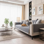 Non-Slip Sofa Cover Cotton Linen Quilted Sofa Throw Breathable Couch Protector with Latex Grip for All Seasons