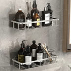 Adhesive Bathroom Shelf Drill-Free Shower Caddy Stainless Steel Wall Shelf Organizer for Shampoo and Toiletries