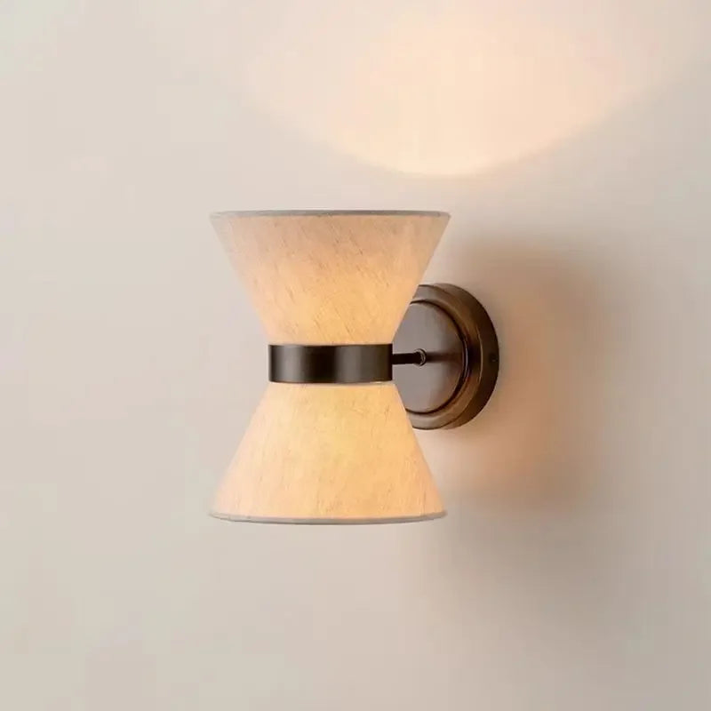 Modern Wrought Iron Wall Sconce With Fabric Shade