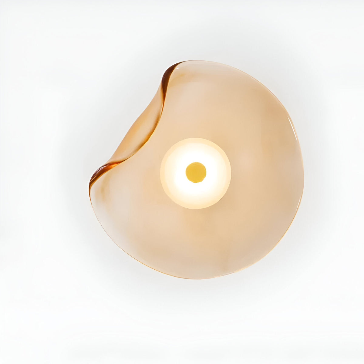 Nordic Curved Glass Wall Sconce LED Light With Sculpted Glass Shade