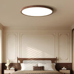 Modern Wood Flush Mount Ceiling Light With Dimmable Glow