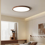 Modern Wood Flush Mount Ceiling Light With Dimmable Glow