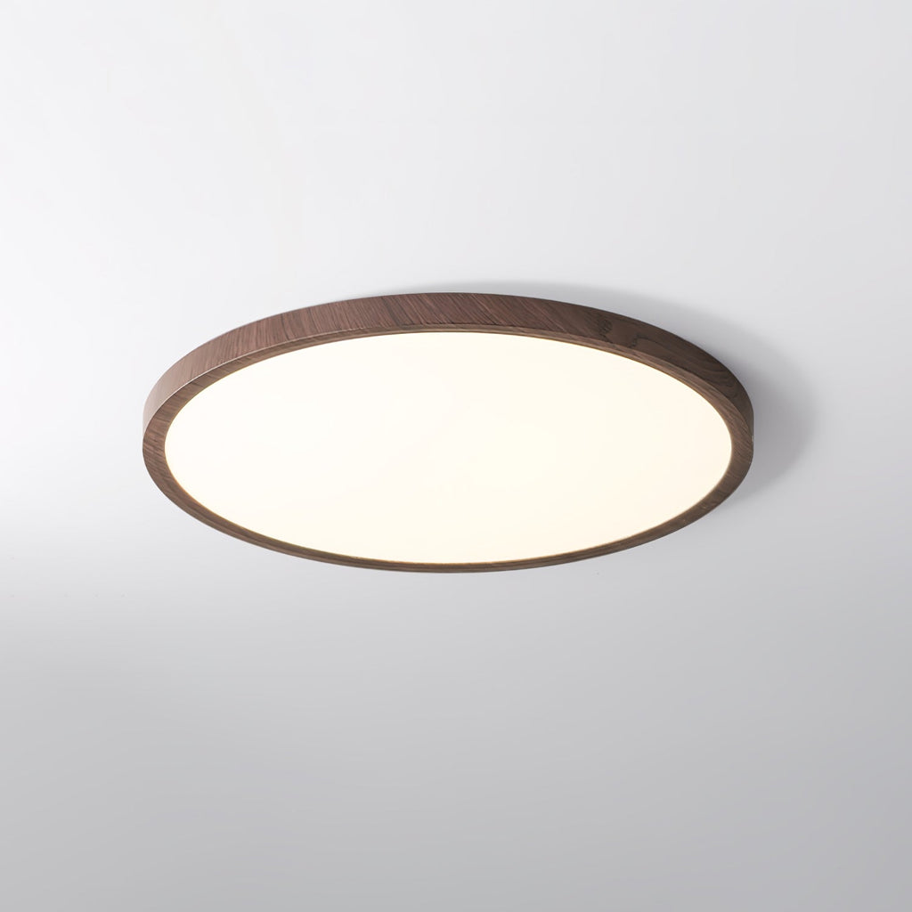 Modern Wood Flush Mount Ceiling Light With Dimmable Glow