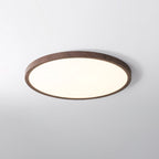 Modern Wood Flush Mount Ceiling Light With Dimmable Glow