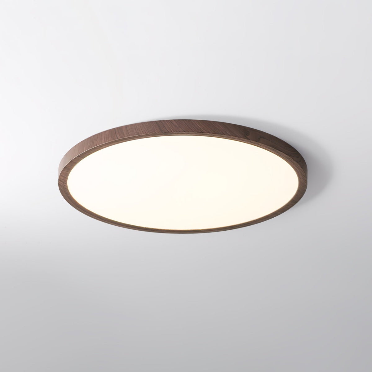 Modern Wood Flush Mount Ceiling Light With Dimmable Glow