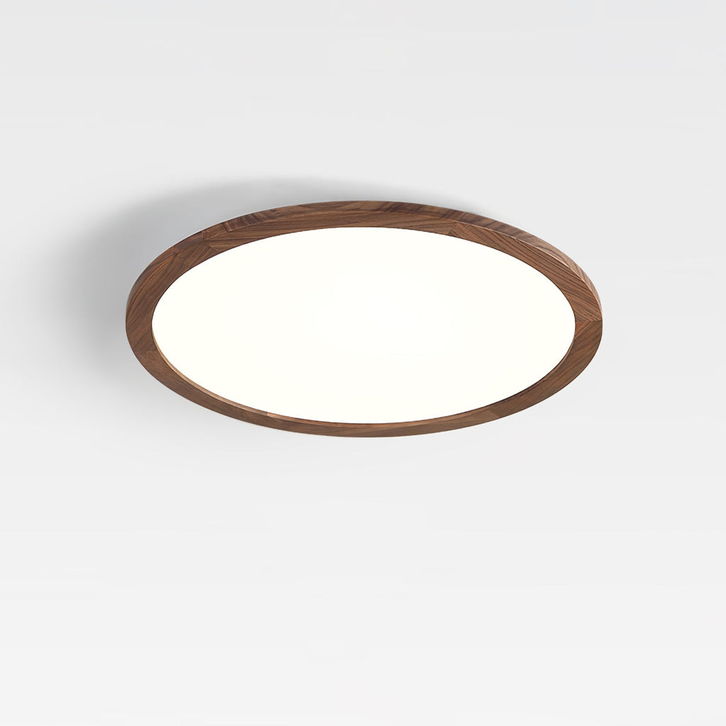 Modern Wood Flush Mount Ceiling Light With Dimmable Glow