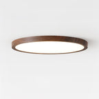 Modern Wood Flush Mount Ceiling Light With Dimmable Glow