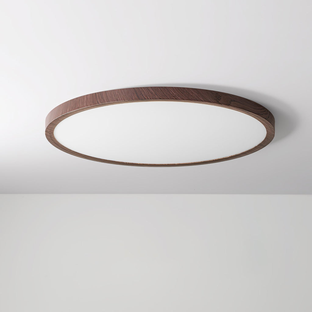 Modern Wood Flush Mount Ceiling Light With Dimmable Glow