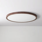 Modern Wood Flush Mount Ceiling Light With Dimmable Glow