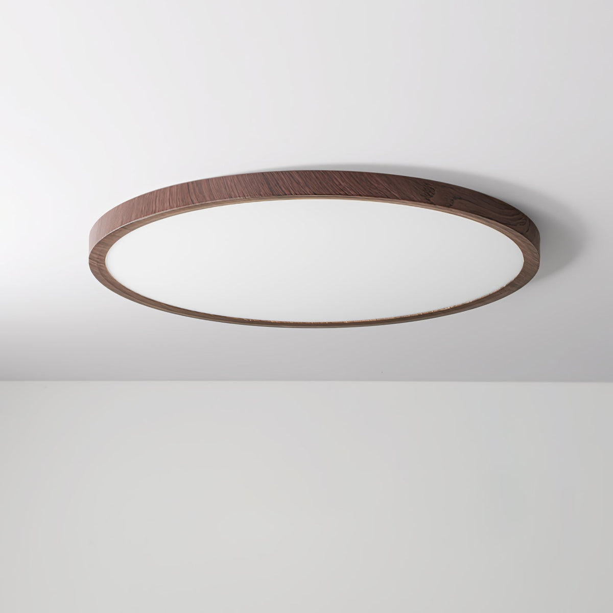 Modern Wood Flush Mount Ceiling Light With Dimmable Glow