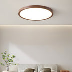 Modern Wood Flush Mount Ceiling Light With Dimmable Glow