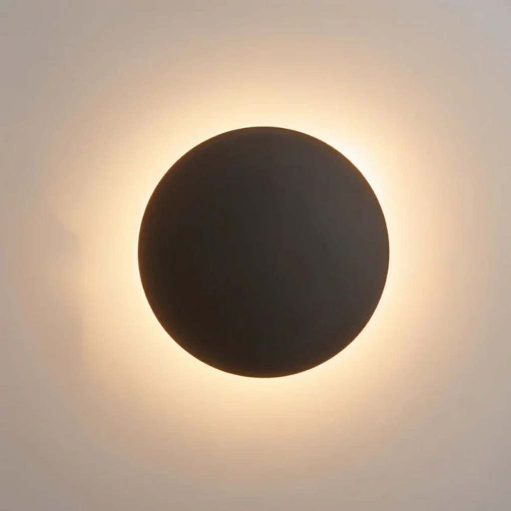Modern Round Halo LED Wall Sconce With Backlit Glow