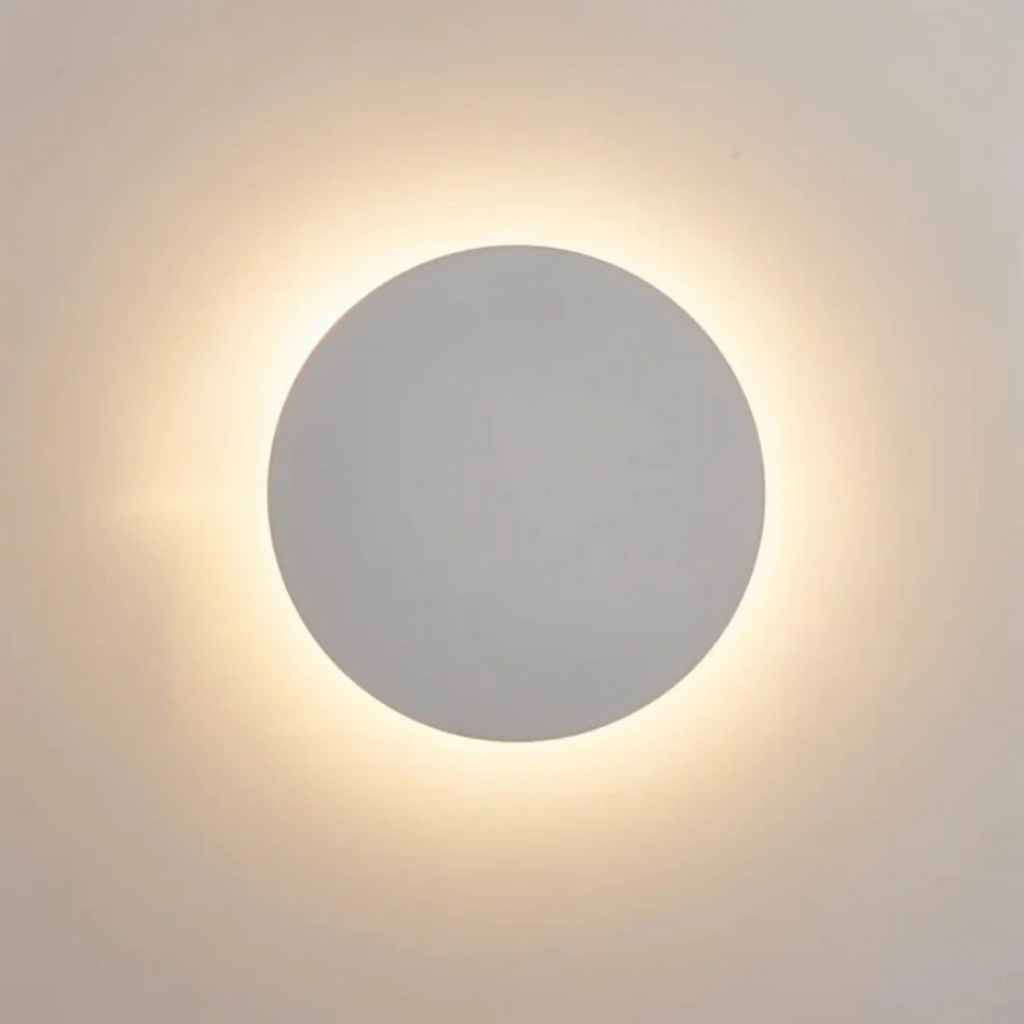 Modern Round Halo LED Wall Sconce With Backlit Glow