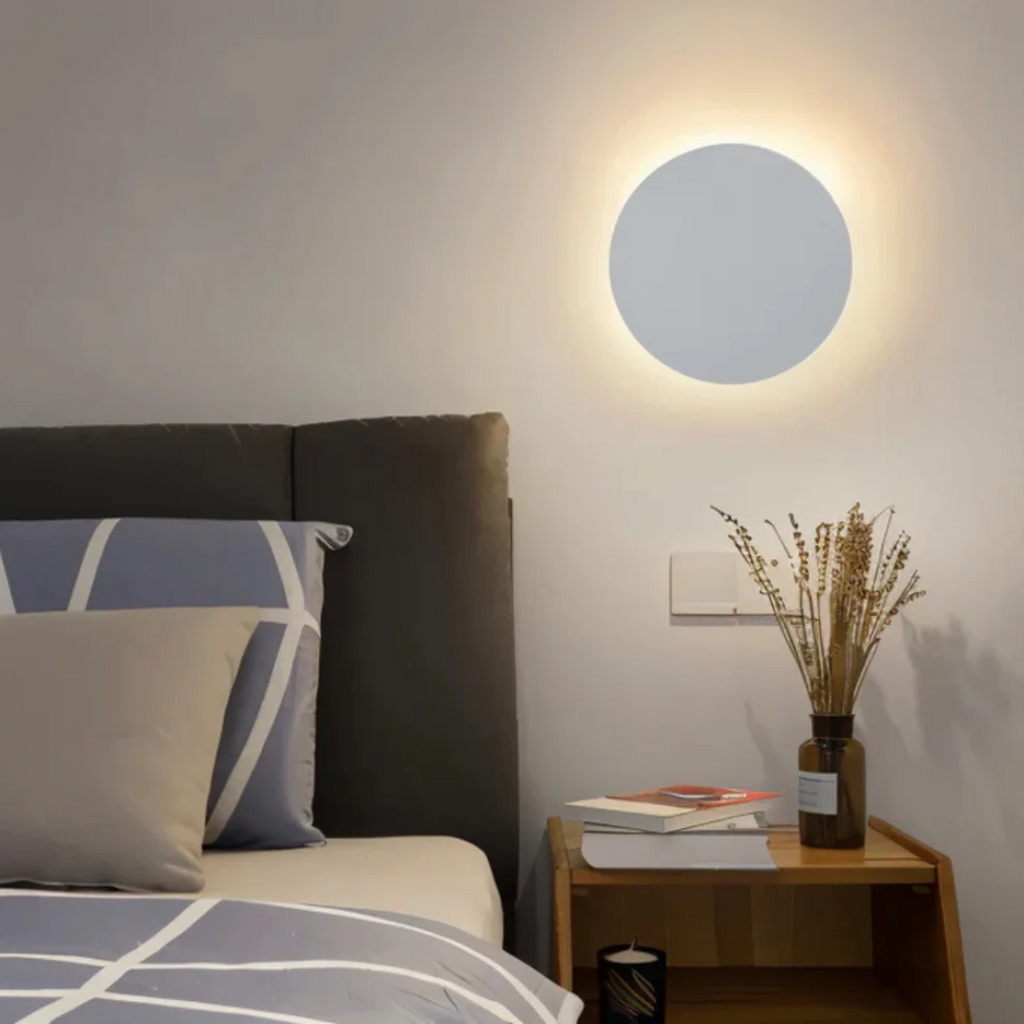 Modern Round Halo LED Wall Sconce With Backlit Glow