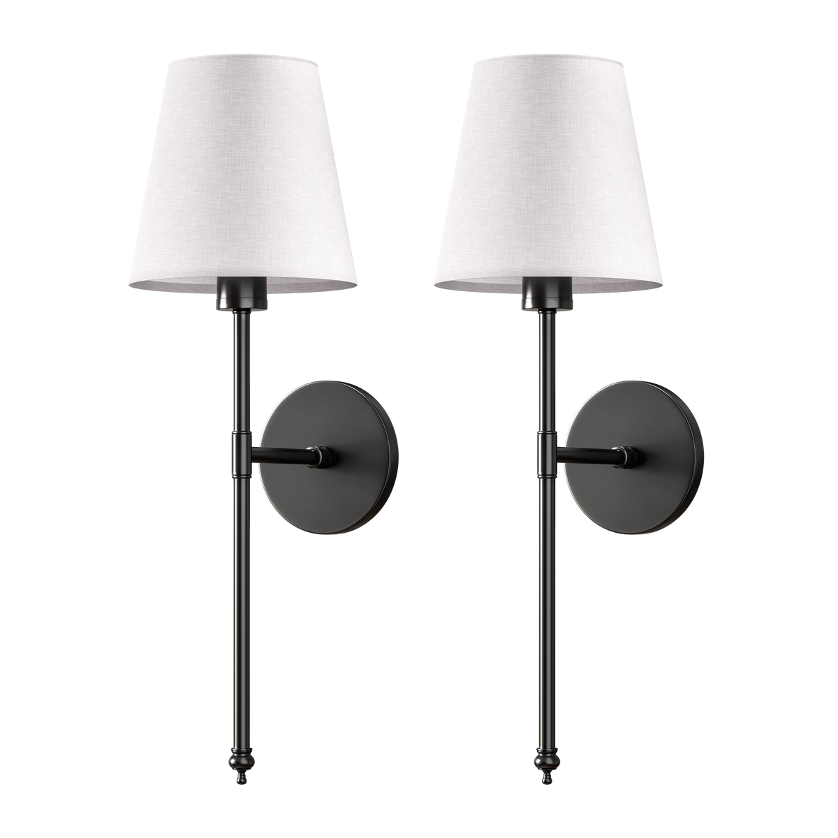 2 Pack Cordless LED Light Wall Sconce With Fabric Shade