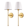 2 Pack Cordless LED Light Wall Sconce With Fabric Shade