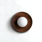 Nordic Natural Wood Wall Sconce LED Light With Globe Shade