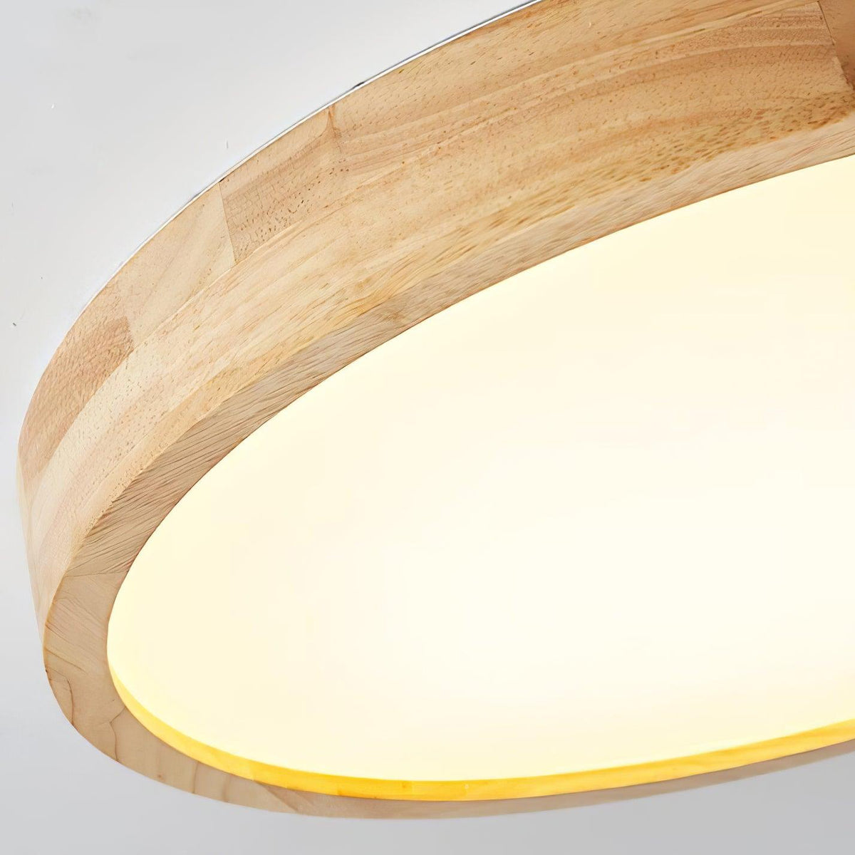 Scandinavian Wood Flush Mount Ceiling Light With Remote Dimming