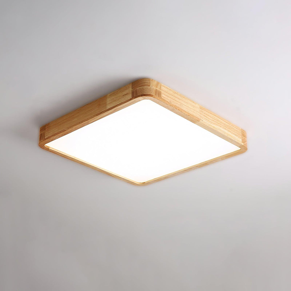 Minimalist Wood Flush Mount Ceiling Light With Round Shade