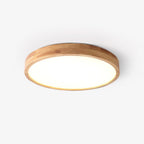 Scandinavian Wood Flush Mount Ceiling Light With Remote Dimming