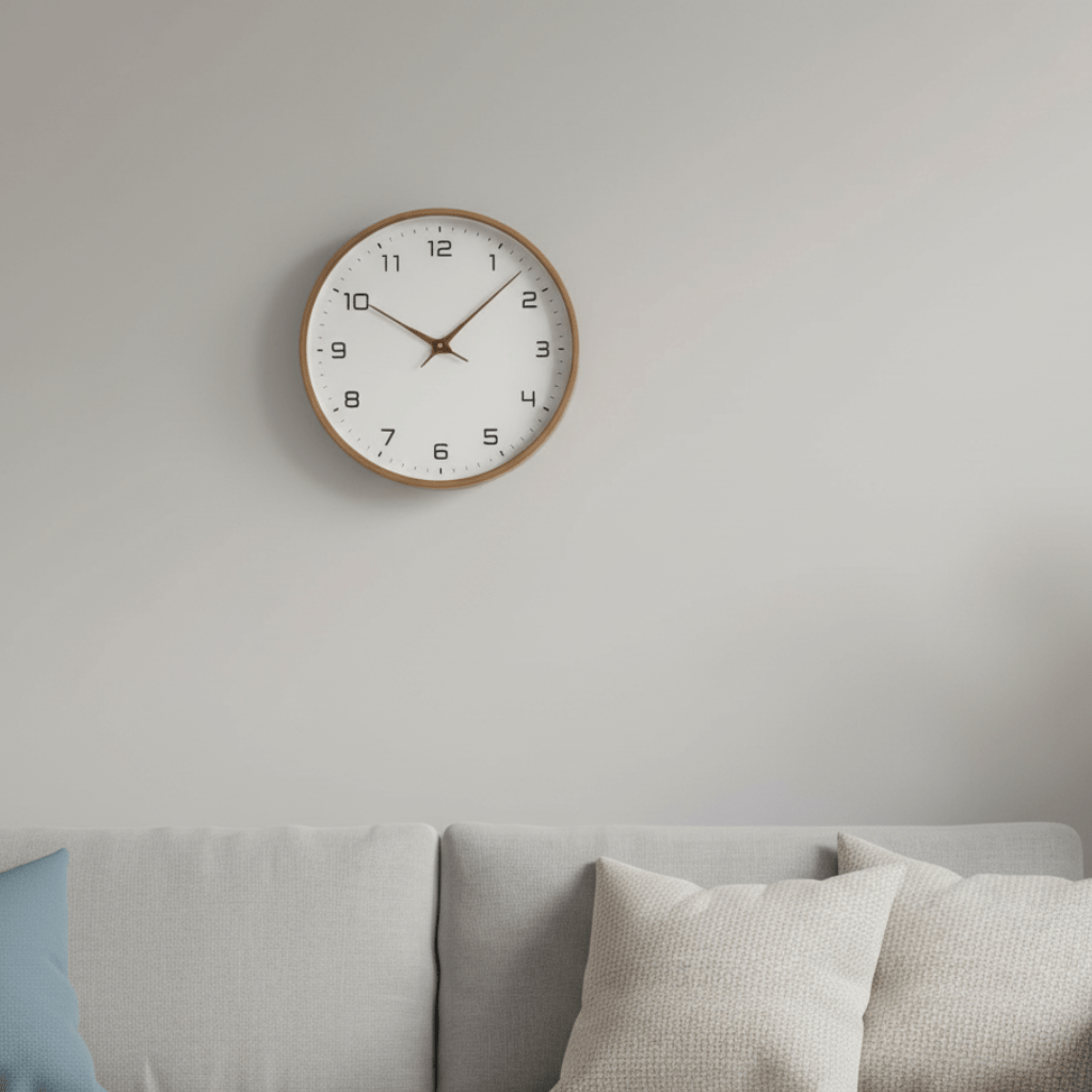Solid Wood Wall Clock Modern Scandinavian Silent Non-Ticking Round Wooden Clock Minimalist Wall Decor for Living Room | Bedroom and Office