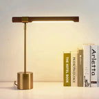 Modern Wood Table Lamp With Warm LED Glow for Home Office