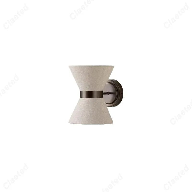 Modern Wrought Iron Wall Sconce With Fabric Shade