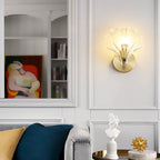 Brass And Glass Seashell Wall Sconce With E12 Bulb Base