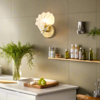 Brass And Glass Seashell Wall Sconce With E12 Bulb Base