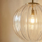 Modern Iron And Glass Pendant Light With Dome Shade