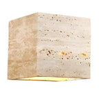 Minimalist Travertine Stone Outdoor LED Wall Sconce With Natural Cave Stone Shade