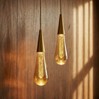 Modern Crystal Drop Pendant Lights With Aluminum Frame And Crystal Shade