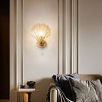 Brass And Glass Seashell Wall Sconce With E12 Bulb Base