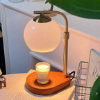 Modern Wood And Glass Table Lamp With Warm LED Glow