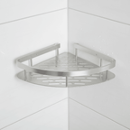 Adhesive Bathroom Shelf Drill-Free Shower Caddy Stainless Steel Wall Shelf Organizer for Shampoo and Toiletries