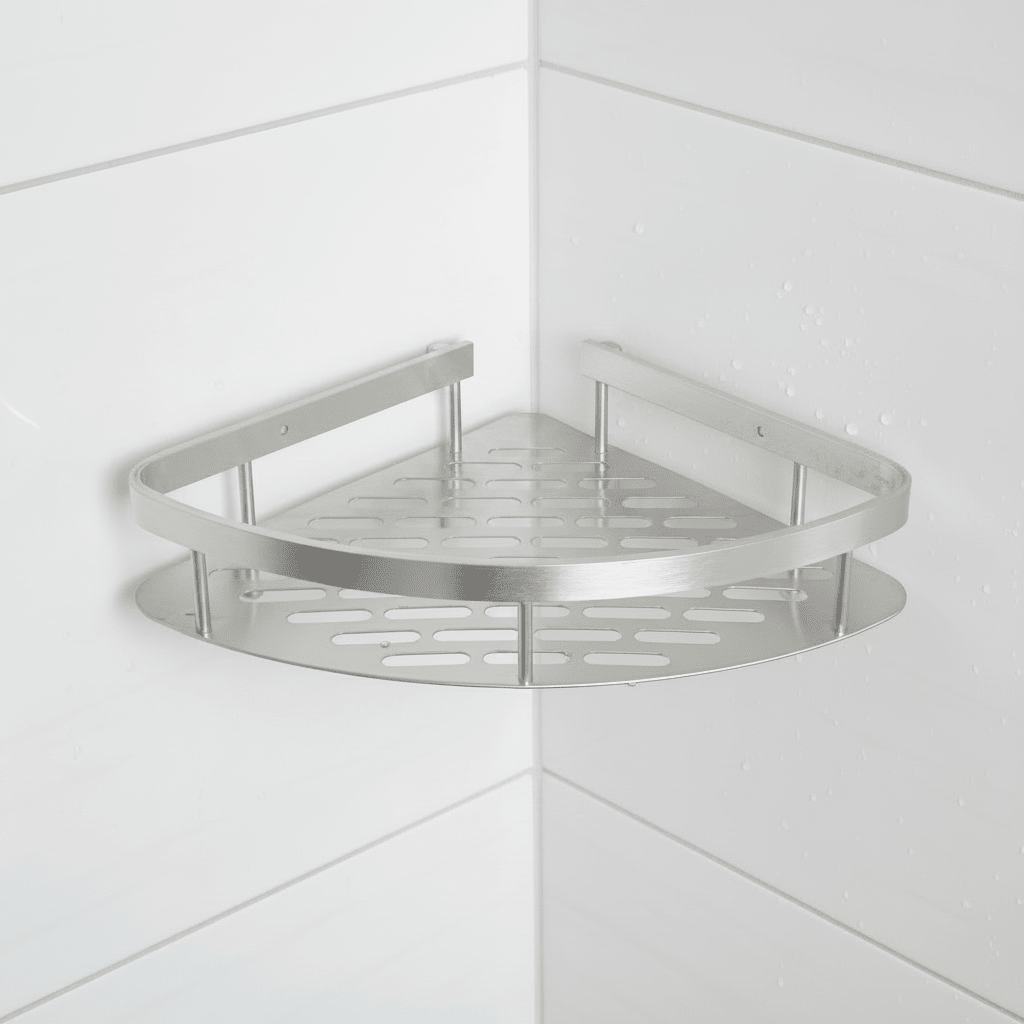 Adhesive Bathroom Shelf Drill-Free Shower Caddy Stainless Steel Wall Shelf Organizer for Shampoo and Toiletries