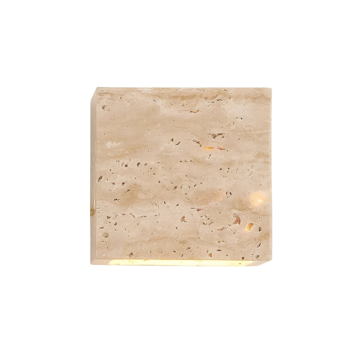 Minimalist Travertine Stone Outdoor LED Wall Sconce With Natural Cave Stone Shade