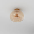 Modern Glass Ceiling Light With Hardwired LED Light