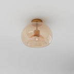 Modern Glass Ceiling Light With Hardwired LED Light