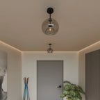 Modern Glass Ceiling Light With Hardwired LED Light